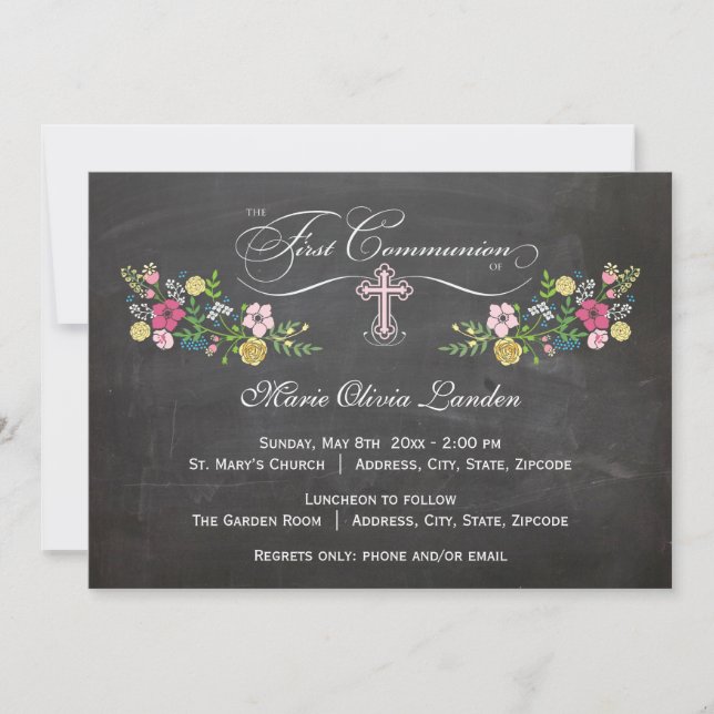 Cartón floral| Invitaciones de la Primera Comisión (Anverso)