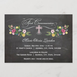 Cartón floral  Invitaciones de la Primera Comisión