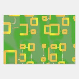 CartoonishPapel de envolvimiento verde hoja plana