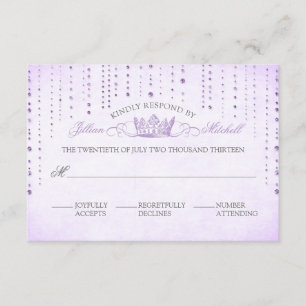 Cartuchos de lavanda y tarjeta RSVP de cuento de h