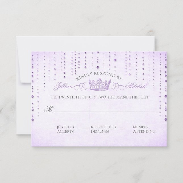Cartuchos de lavanda y tarjeta RSVP de cuento de h (Anverso)