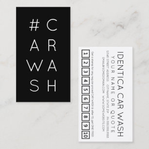 #CARWASH etiqueta tarjeta de puntuación de lealta