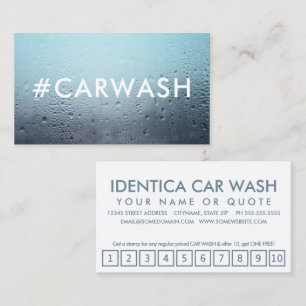 #CARWASH etiqueta tarjeta de puntuación de lealta