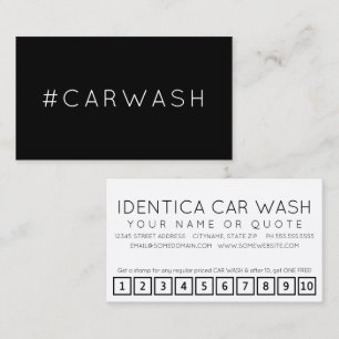#CARWASH etiqueta tarjeta de puntuación de lealta