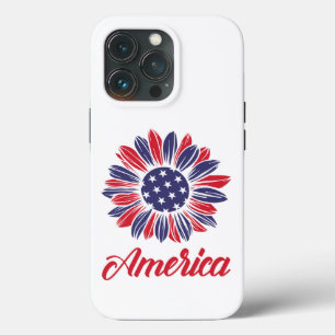 Cas para iPhone Patriotic American Sunflower Funda