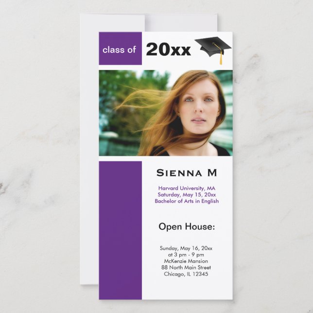 Casa Abierta de Graduación (Orquídea Oscura) (Anverso)