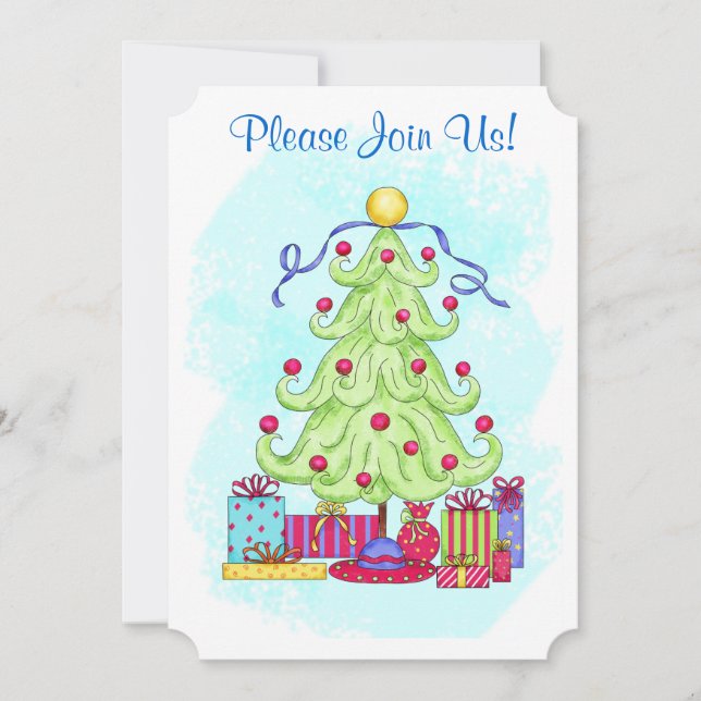 Casa abierta de invitación a Personalizado de árbo (Anverso)
