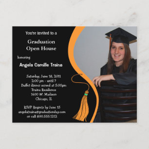 Casa abierta de la invitación anaranjada de la