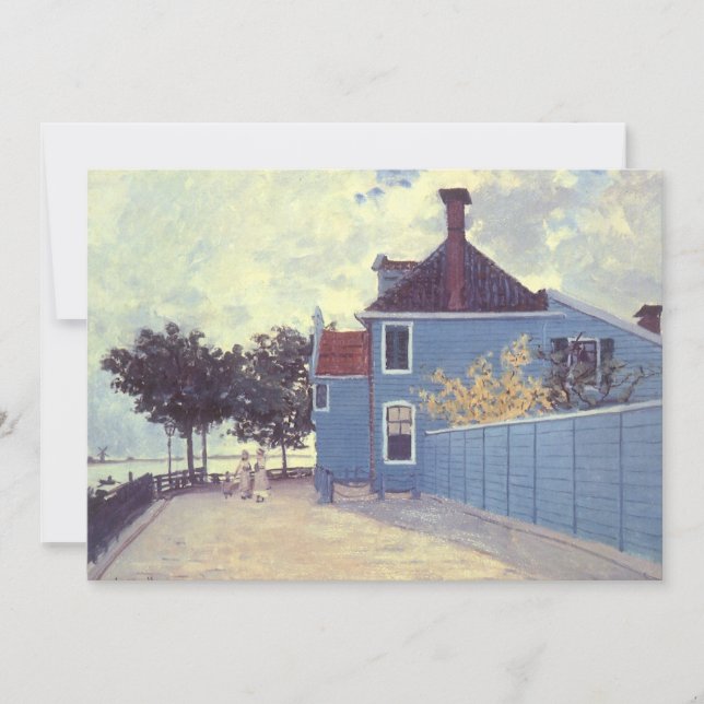Casa azul en Zaandam por Claude Monet (Anverso)