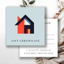 Casa Colorida Moderna Certificado Regalo Azul Nara