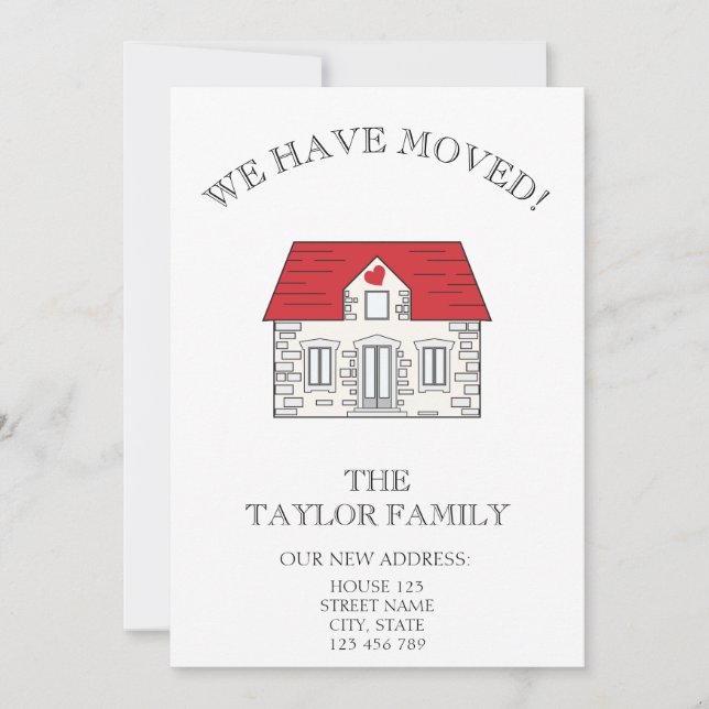 Casa Cute Nueva Invitación de mudanza de casa (Anverso)