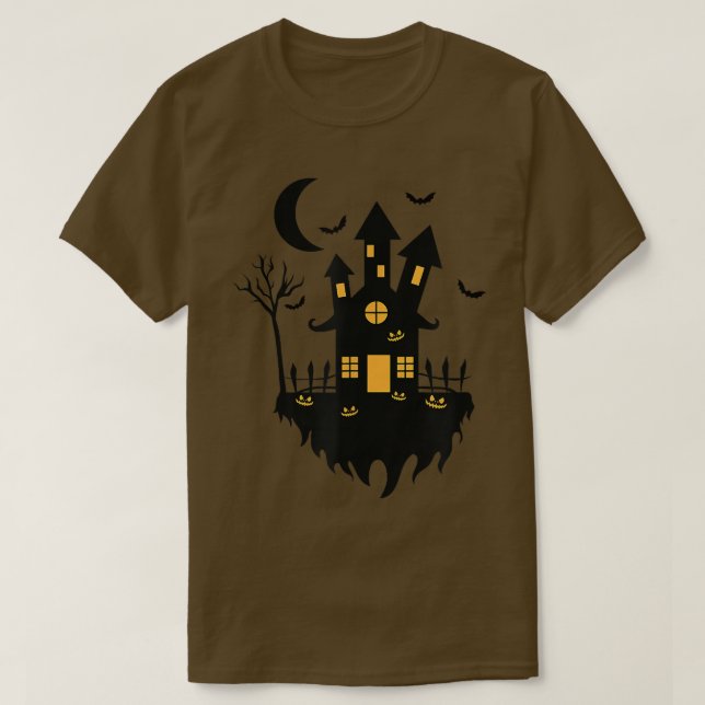 Casa de brujas de Halloween en camiseta de noche (Diseño del anverso)