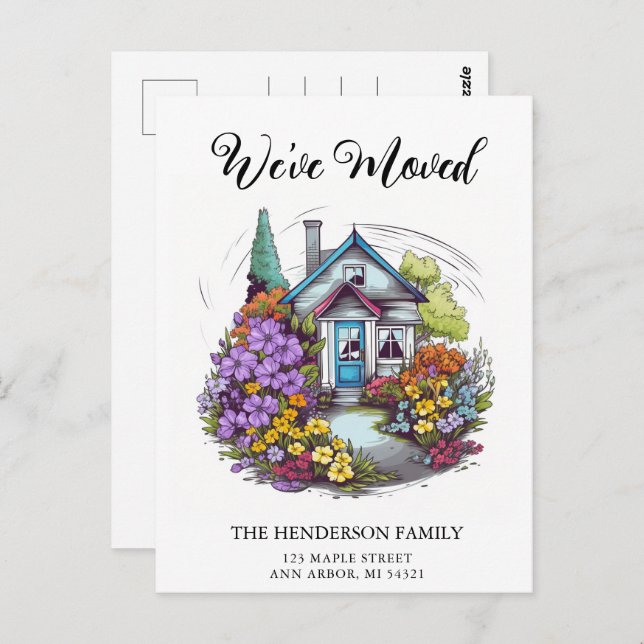 Casa de Bungalow Nueva Invitación de mudanza de ca (Anverso / Reverso)