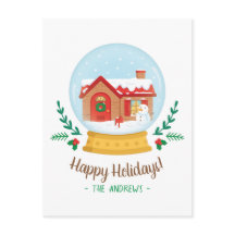 Casa de campo adorable hombre de nieve Navidad Sal