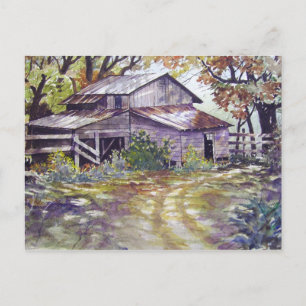 Casa de campo en el bosque - postal