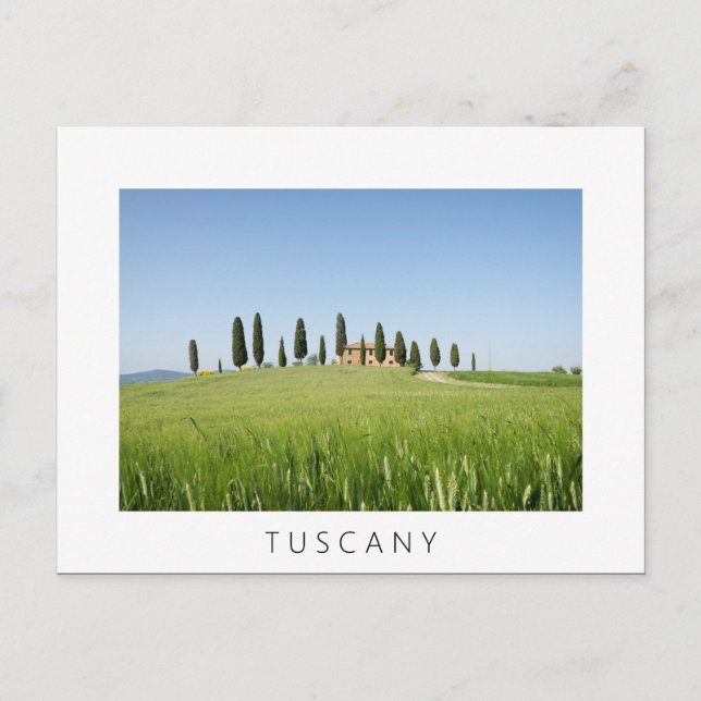 Casa de campo en la Toscana con postal blanca para (Anverso)