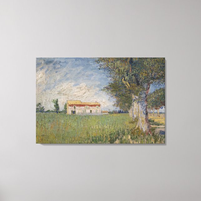 Casa de campo en un lienzo de trigo (Anverso)