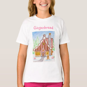 Casa de Gingerbread ondeando camiseta para niños