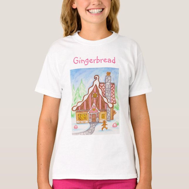 Casa de Gingerbread ondeando camiseta para niños (Anverso)