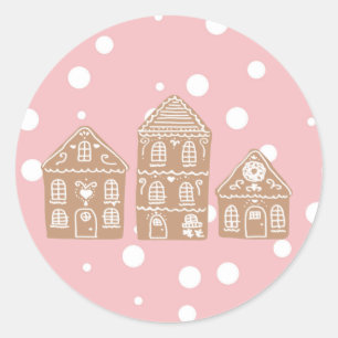Casa de Gingerbread pueblo Pegatina Redondo Clásic