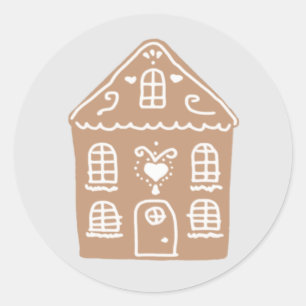 Casa de Gingerbread pueblo Pegatina Redondo Clásic