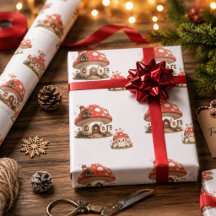 Casa de Hongos Adorable Papel de Regalo | Cama Mág