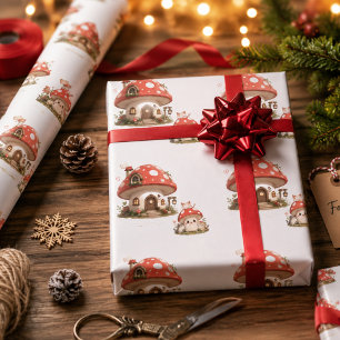 Casa de Hongos Adorable Papel de Regalo   Cama Mág