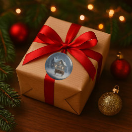 Casa de invierno personalizada con Pegatina de nom