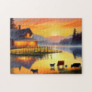 Casa de la granja Negrita y Hermoso Puzzle Interno