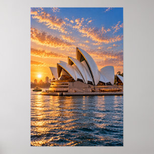 Casa de la Ópera de Sydney Arte de pared al atarde