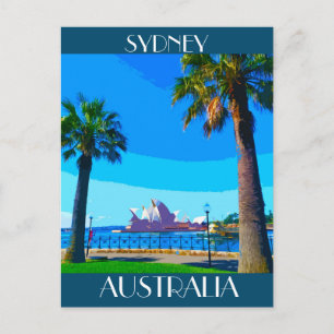 Casa de la Ópera de Sydney Postal Vintage de Viaje
