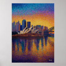 Casa de la Ópera de Sydney puntillismo arte de hor