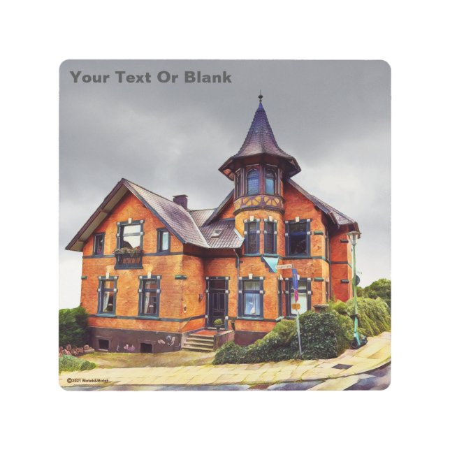 Casa de ladrillo rojo, impresión Metalizado Bielef (Anverso)