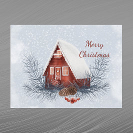Casa de Navidad Pino Bayas Acuarela