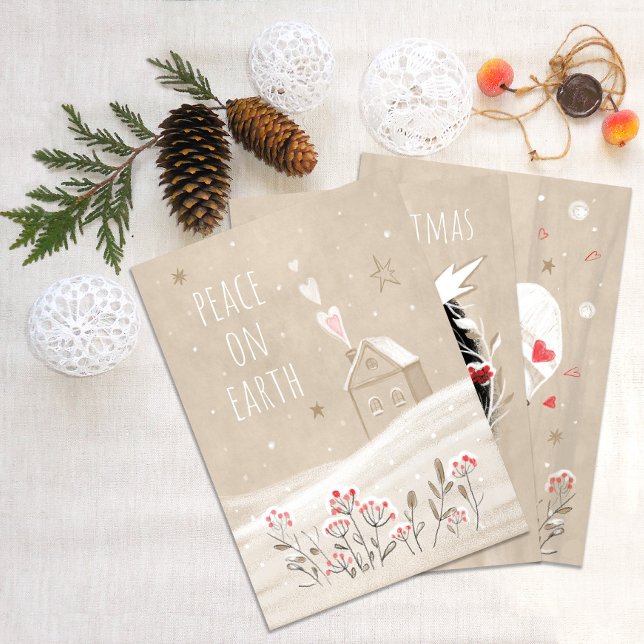 Casa de Navidad rústica en la nieve (Subido por el creador)