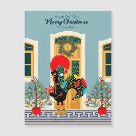 Casa de Navidades portugueses con saludos de gallo