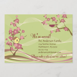 Casa de pájaro Invitación móvil tarjeta plana verd