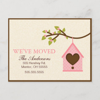 Casa de pájaro rosa colgando Invitaciones móviles