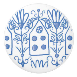 Casa de pájaros de cerámica con pomo de colibrí