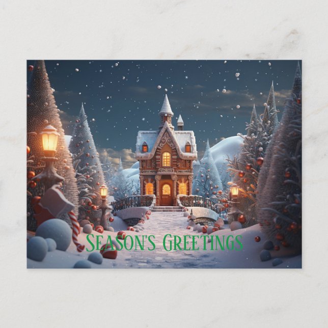 Casa de pan de jengibre de Feliz Navidad (Anverso)