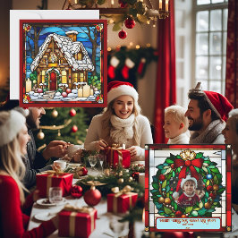 Casa de Pan de Jengibre de Navidad Falso Vidrio Em