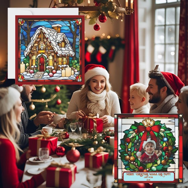 Casa de Pan de Jengibre de Navidad Vidrio Pintado  (Subido por el creador)