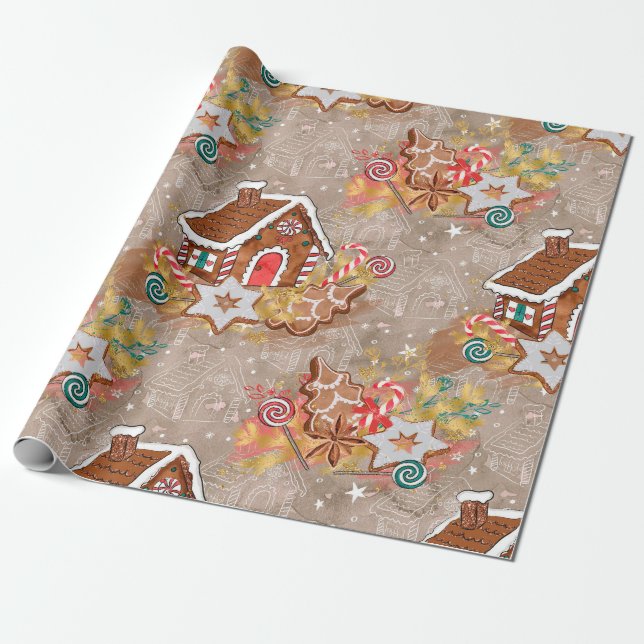 Casa de pan de jengibre y papel del papel de (Desenrollado)