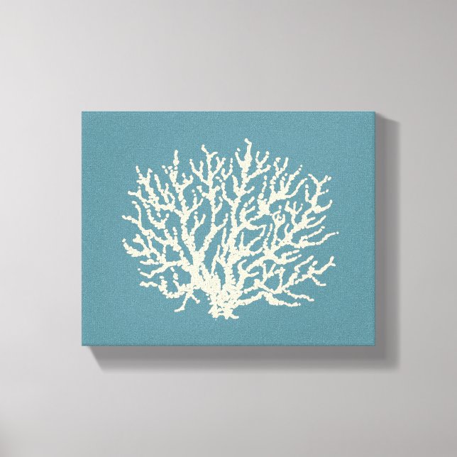 Casa de playa lienzo de arte de coral de pared (Anverso)