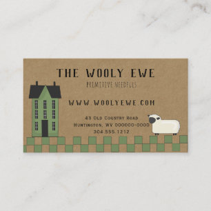 CASA DE SALTBOX PRIMITIVA EN TARJETA DE NEGOCIO DE