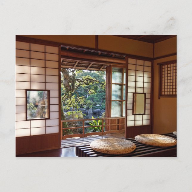 Casa de té en postal de la primavera (Anverso)