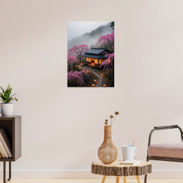 Casa de té Misty Mountain - Encantado arte mural j