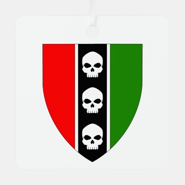 Casa de tres cráneos Ornamento cerámico (Anverso)