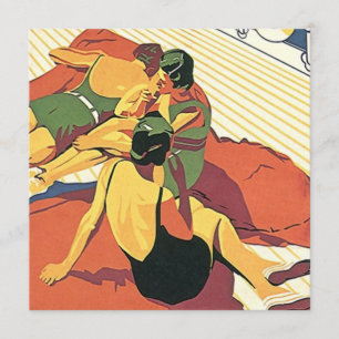 Casa de verano de invitación retro ~ Playa ~ Fiest
