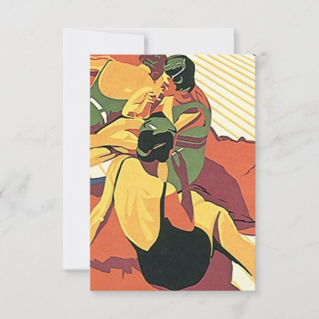 Casa de verano de invitación retro ~ Playa ~ Fiest (Anverso)